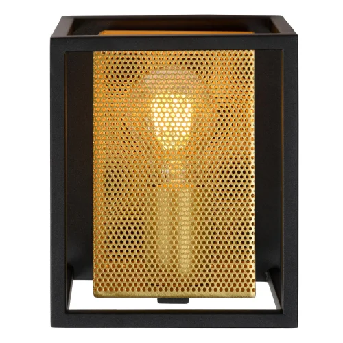 Бра лофт Sansa 21222/01/30 Lucide чёрный матовый золото на 1 лампа, основание чёрное в стиле лофт современный  фото 4